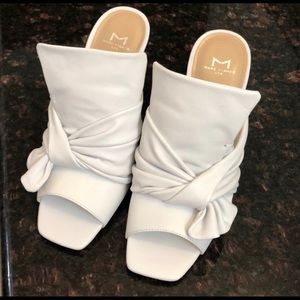 MARC FISHER Hogan Tie Knot Heeled Mule Sandal